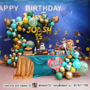 Boys birthday party balloon decoration