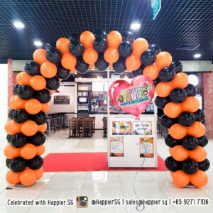 Striped balloon arch