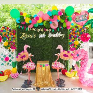 Tropical organic balloon garland backdrop & sculpture