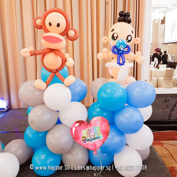 Baby shower balloon columns