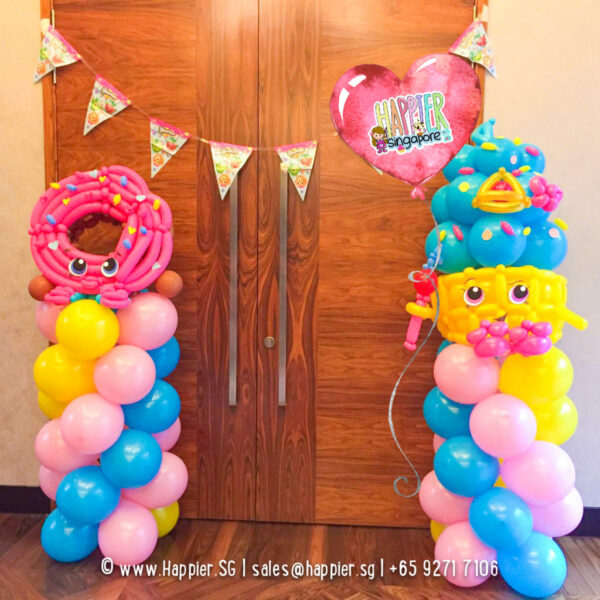 Shopkins-donut-cupcake-balloon-columns-pillars