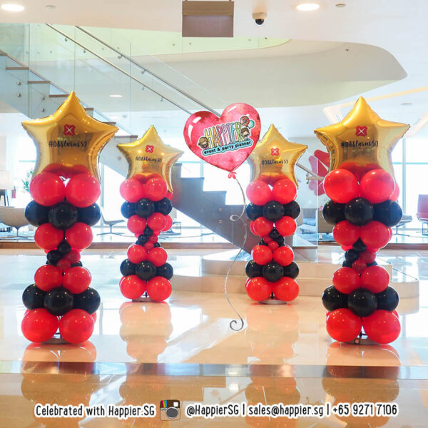 Customised logo star balloon columns